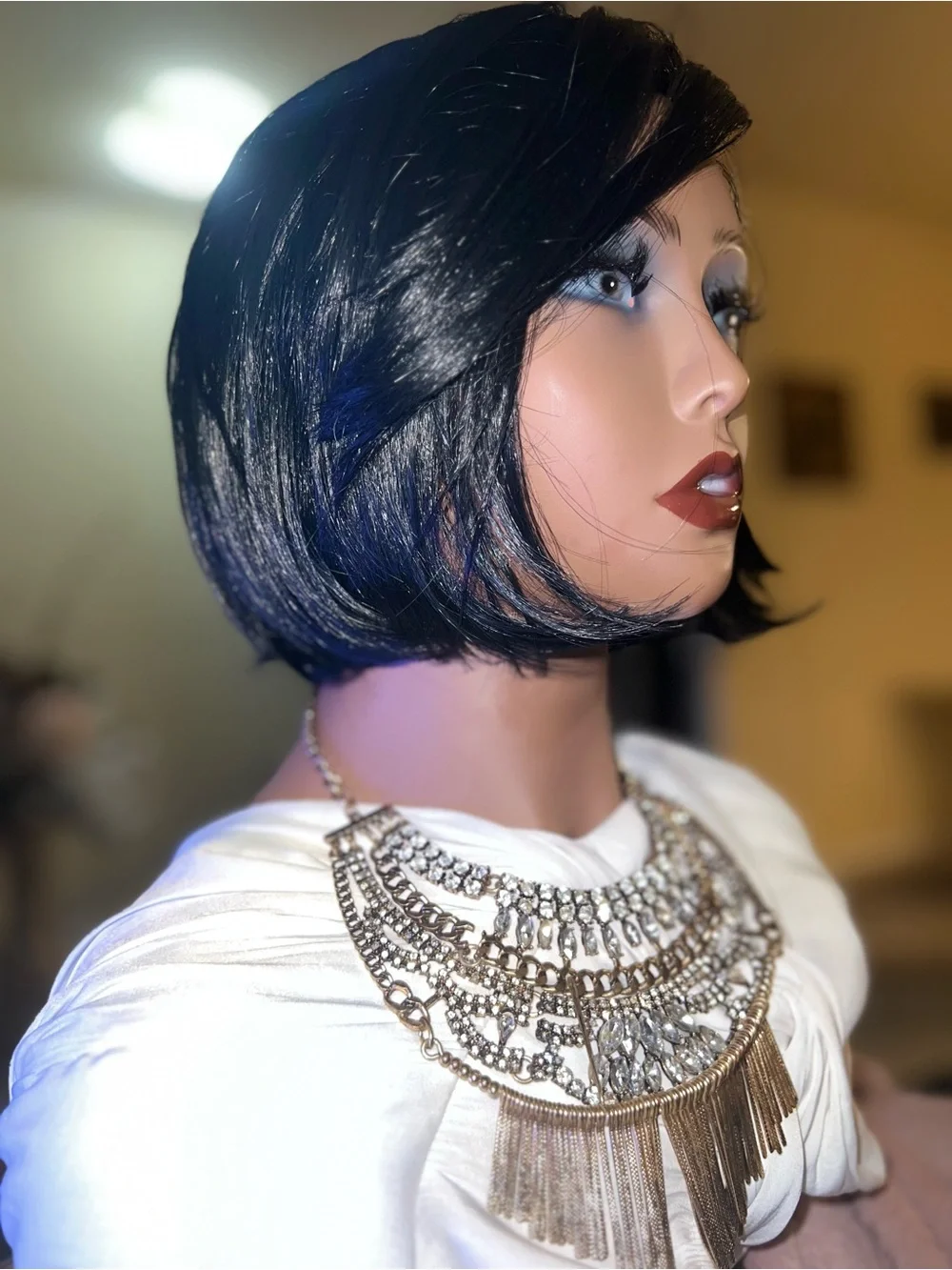 EUAL SHORT BOB WIG |MERCURY | Layered Invisible L Part Wig -BRAND NEW #1 Black